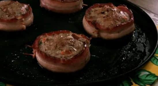 Medalhão de carne moída com bacon para fazer no forno